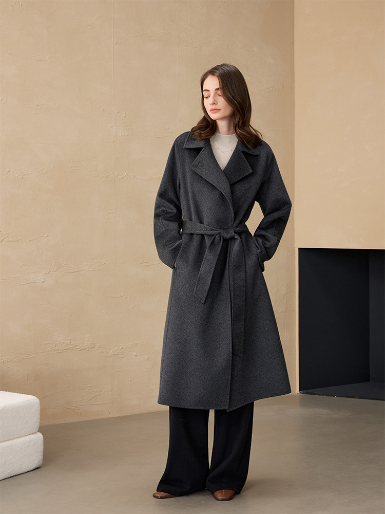 Huang Yuxiang Cashmere Coat Bathrobe Ceid Coat Cashmere Coat Women's Classic Bathrobe European Style Cashmere Jacket Women