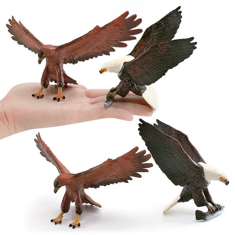 Simulación cognitiva de los niños transfronterizos Pájaro Animal Africano Osprey Modelo de talla dorada Juguete de decoración de escritorio