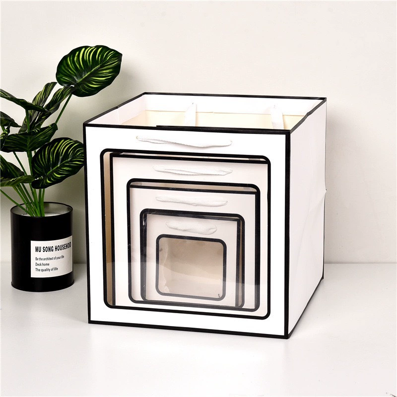 Подарочный пакет для торта в форме цветка, упаковочный пакет, подарочный пакет для праздничных закусок, сумка-тоут для куклы, высококачественный утолщенный бумажный пакет