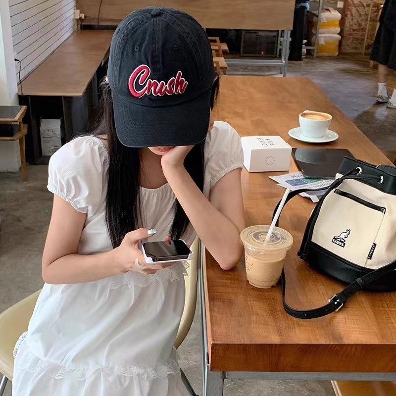 美式字母立体刺绣棒球帽子女复古水洗大头围显脸小休闲百搭鸭舌帽|undefined