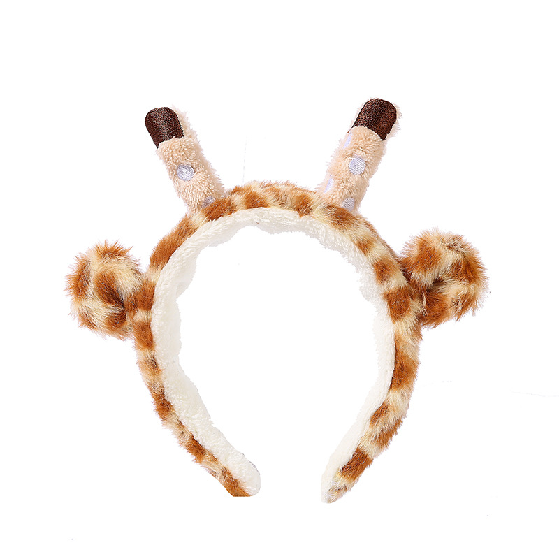 Diseño Original de dibujos animados jirafa diadema lavado de cara lindo banda de pelo de dibujos animados Animal correa de muñeca impermeable