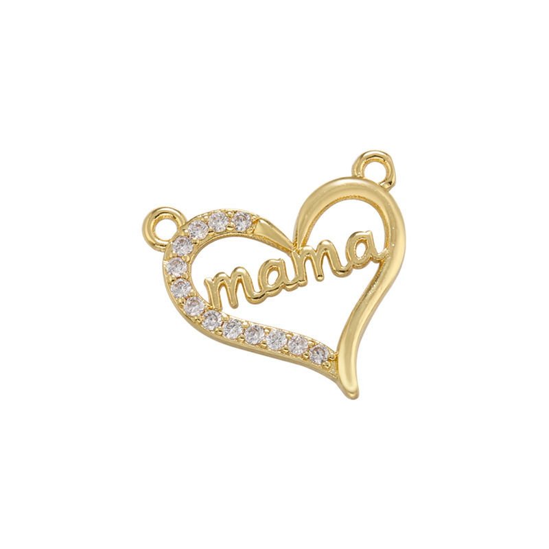 2g Weight Pendant Jewelry Making Type Zircon Inlay Material DIY Jewelry Accessories Classification 1 Piece Quantity Brass Material Letter, Heart Shape Pattern Plating, Inlay Design Simple Style Style 1 Piece Brass Zircon Letter Heart Shape Pendant 2