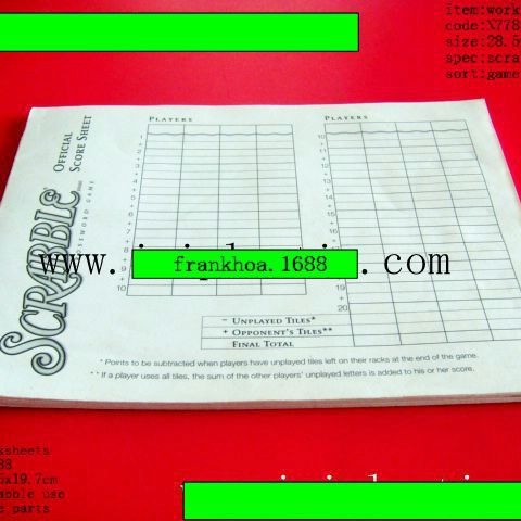 厂家供应说明书印刷装订正式计分纸计分本记分本记分纸张本配桌游