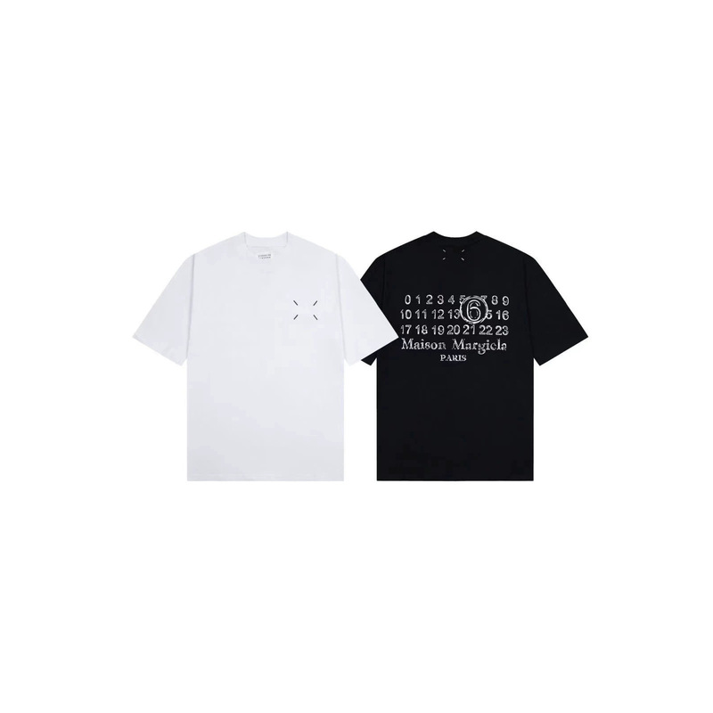 Maison Margiela Mm6 New Loose Casual Letter and Number Print Summer Pure Cotton Short-Sleeved Men's and Women's T-Shirt Maison Margiela Mm6 New Loose Casual Letter and Number Print Summer Pure Cotton Short-Sleeved Men's and Women's T-Shirt