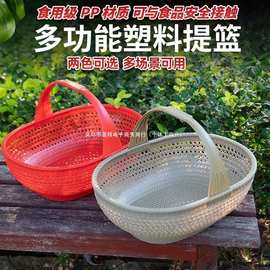 新款纯手工竹编家用手提买菜竹篮竹子竹筐水果鸡蛋篮厨房收纳筐购