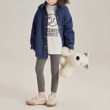 春秋款男女童牛仔衬衫中大童长袖衬衣休闲美拉德洋气百搭儿童外套