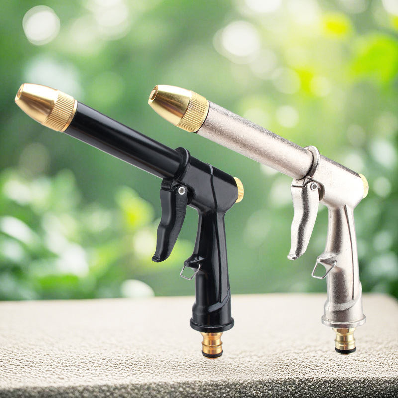 All-Metal High-Pressure Car Wash Water Gun Head, Household Water Gun with Booster for Powerful Washing, Car Floor Cleaning Spray Nozzle Water Gun