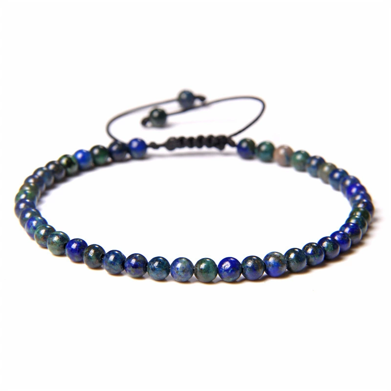 Органический текстильный регулируемый натуральный минерал, бисер bracelet для йоги ручной работы, украшение, аксессуар, (跨境贸易), 4 мм, с камнем