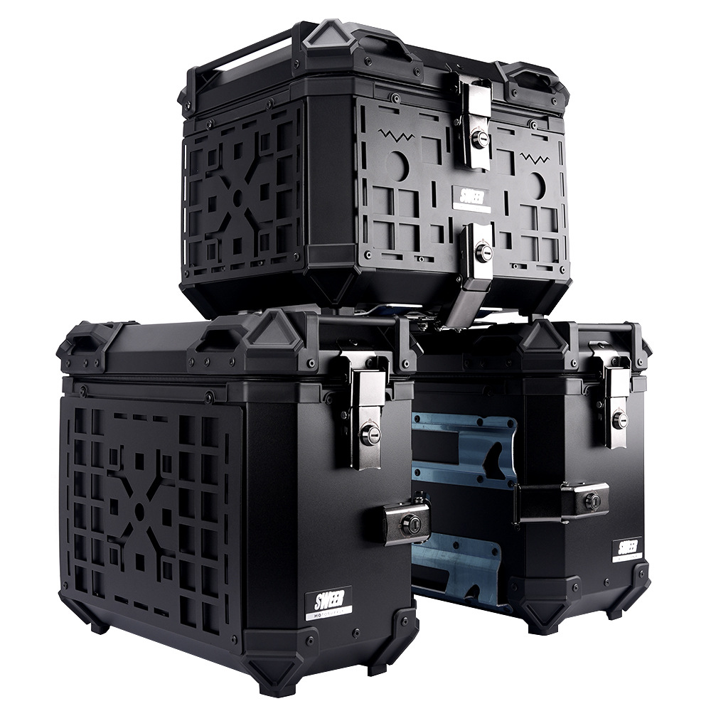 28L/35L motorcycle aluminum alloy side box universal waterproof anti-collision trunk aluminum alloy quick release three boxes