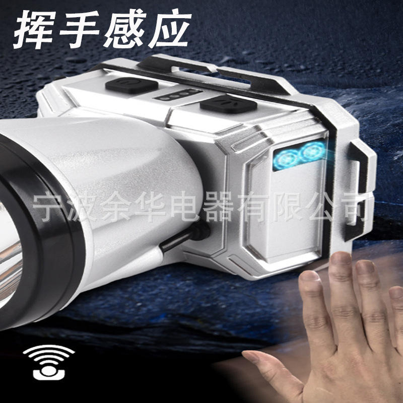 Nuevo sensor inteligente faro al aire libre portátil LED noche pesca resalte iluminación montado en la cabeza faro recargable