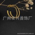 DY黄金色中号Cable圈形耳环欧美流行纽线时尚 wish 跨境电商 ebay