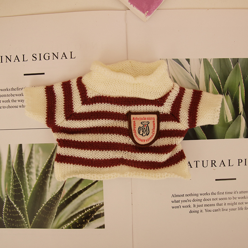 Suéter de muñeca de peluche oso de peluche con dientes perdidos ropa de muñeca máquina de agarre para mascotas accesorios de muñeca suéter camiseta al por mayor