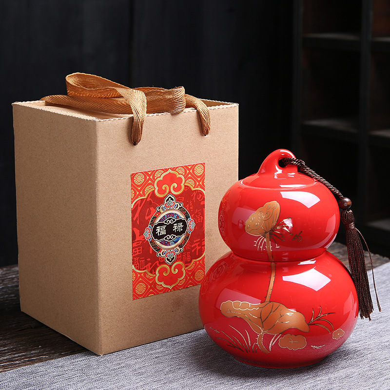 福祿葫蘆罐禮盒裝普洱花紅綠茶葉包裝密封罐大碼活動禮品logo