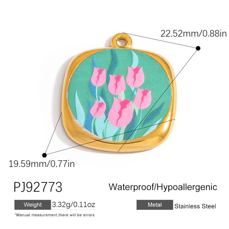跨境不锈钢饰品配件复古手绘风花朵蜜蜂恶魔之眼海星diy项链挂件|undefined