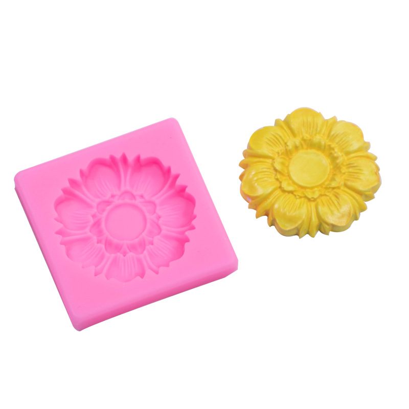 Pastoral fresca pequeña flor crisantemo fondant de silicona molde de chocolate para hornear pastel decoración chocolate borde molde