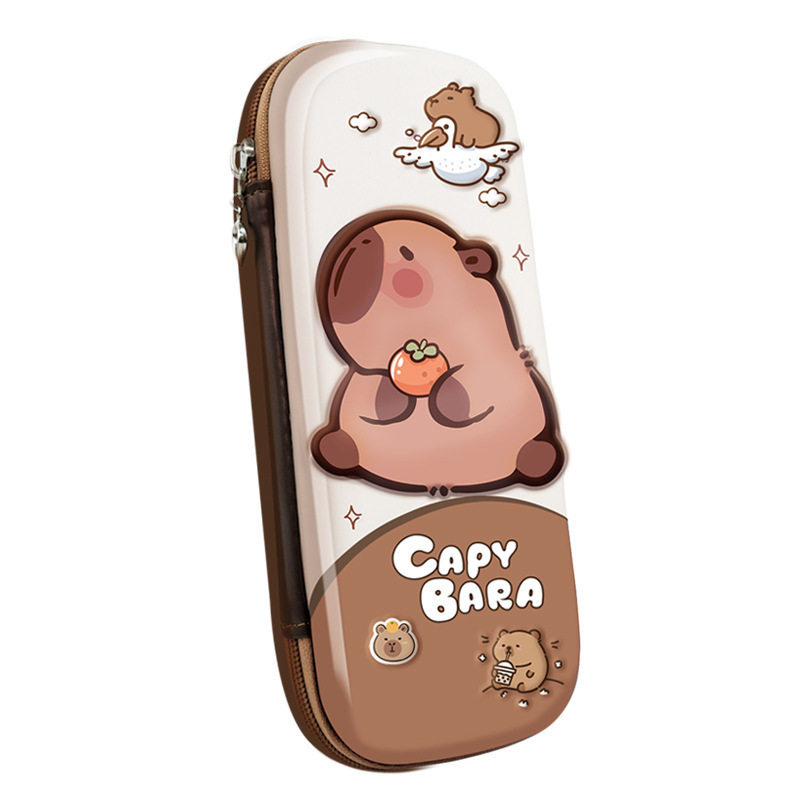 新款3D布面卡皮巴拉文具盒卡通小学生铅笔盒capybara儿童笔袋|undefined