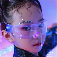 Светодиодные очки Cyberpunk Christmas Technologies Изменяющие цвет глаза научно-фантастические крутые стекольные детские солнцезащитные очки
