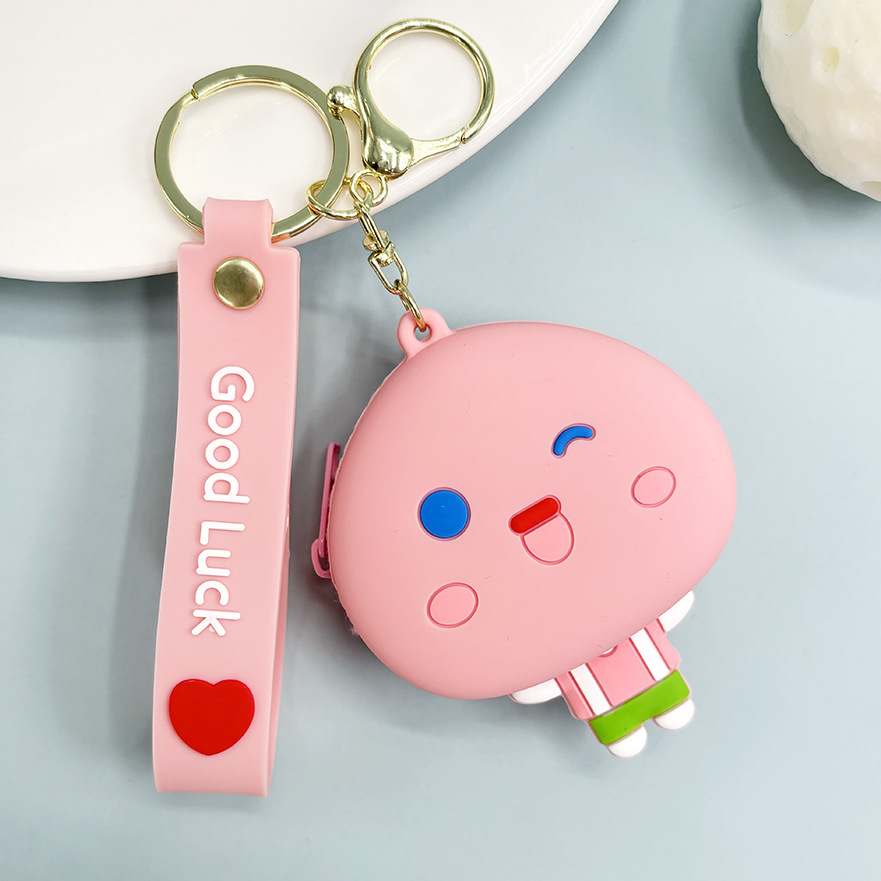 Super lindo Sanliou pareja de almacenamiento bolso de cambio llavero lindo monedero de fresa oso colgante bolso de llaves de chicas