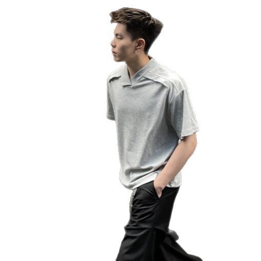 2025 New Arrival Fashionable All-Match Irregular Collar cleanfit Short-Sleeved T-Shirt Men's Short-Wide Polo Shirt