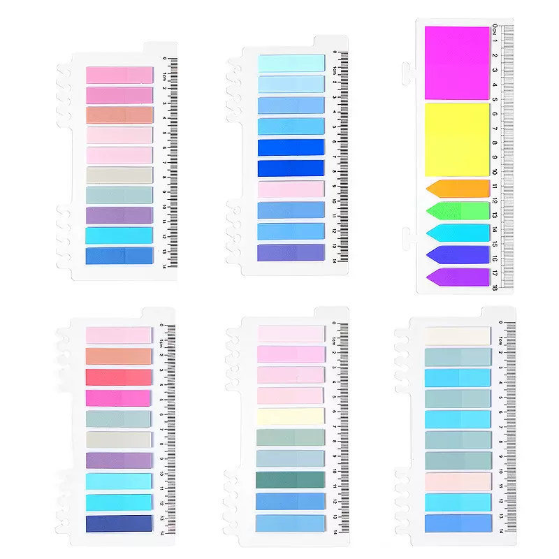 莫兰迪半透明索引贴定制学生学习重点标记分类指示标签pet便利贴