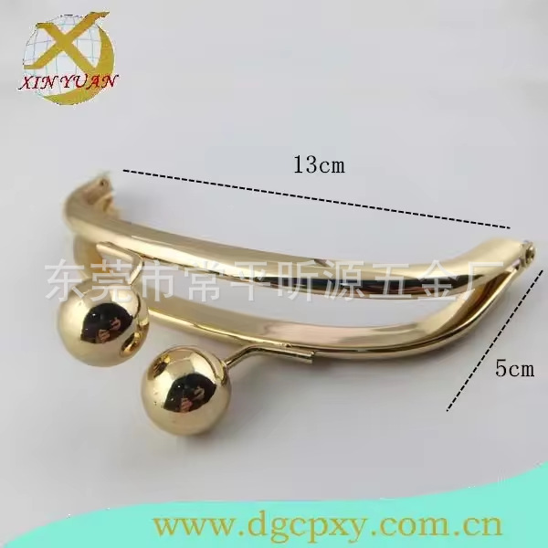 工厂供应金色零钱包扣夹， 圆珠半园口金夹，皮具五金
