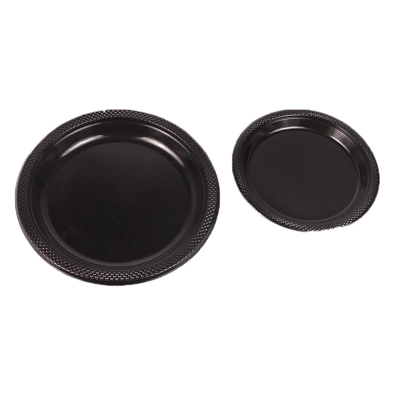 Disposable plastic plate outdoor barbecue plate 6 7 9 10 inch fruit plate round dish tableware wholesale