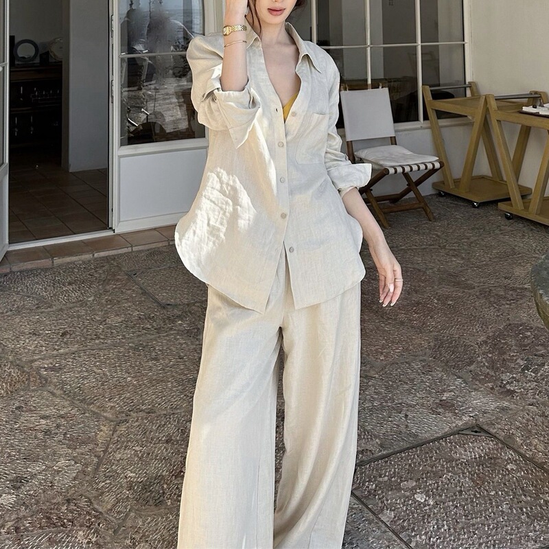 2026 Spring/Summer Fashion Versatile New Design Old Money Style Casual Long Sleeve Shirt and Loose Pants Set