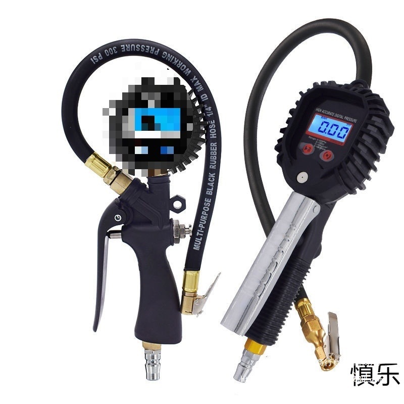 High-precision tire pressure gauge, small car tire inflator, tire inflation gun, car tire pressure gauge, digital display tire pressure gauge