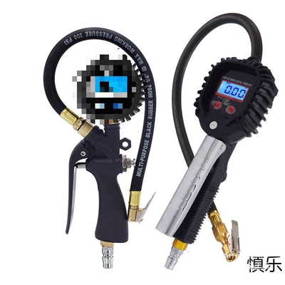 High-precision tire pressure gauge, small car tire inflator, tire inflation gun, car tire pressure gauge, digital display tire pressure gauge