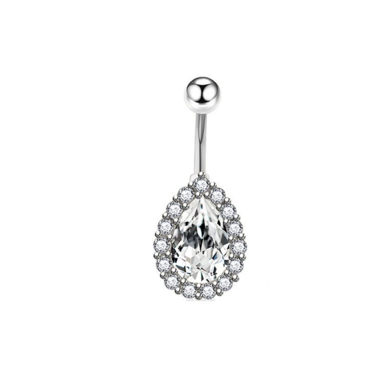 Physiological fashionable belly button piercing drop-shaped with zircon, European style