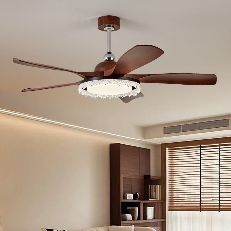 Nordic Retro Fan Light 2026 New Model Living Room Ceiling Fan Light Restaurant Bedroom Household Variable Frequency Chinese-Style Fan with Light