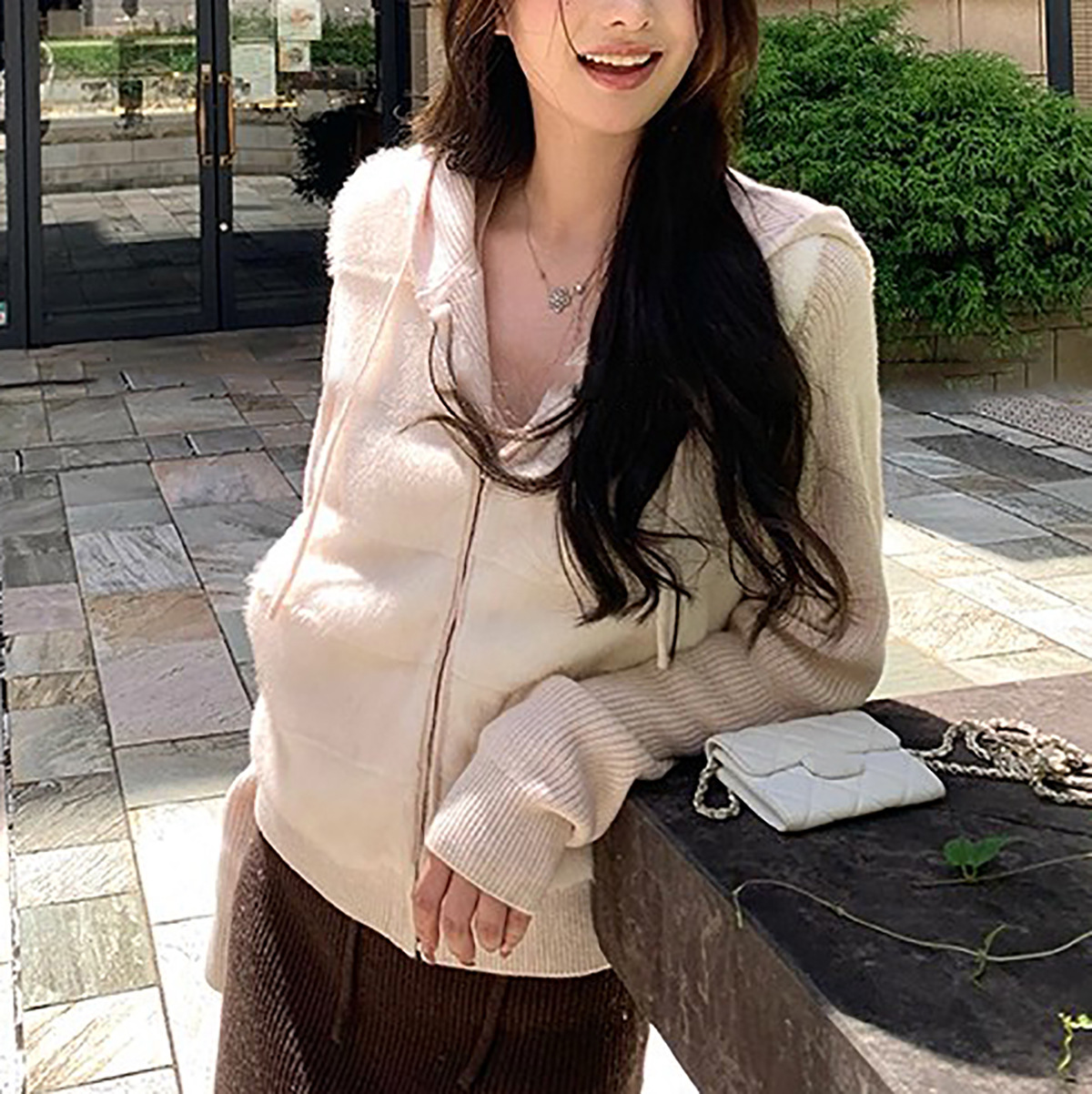 现货 绒绒甜心派拼接两穿环保皮草毛毛两穿外套女短款时髦上衣冬