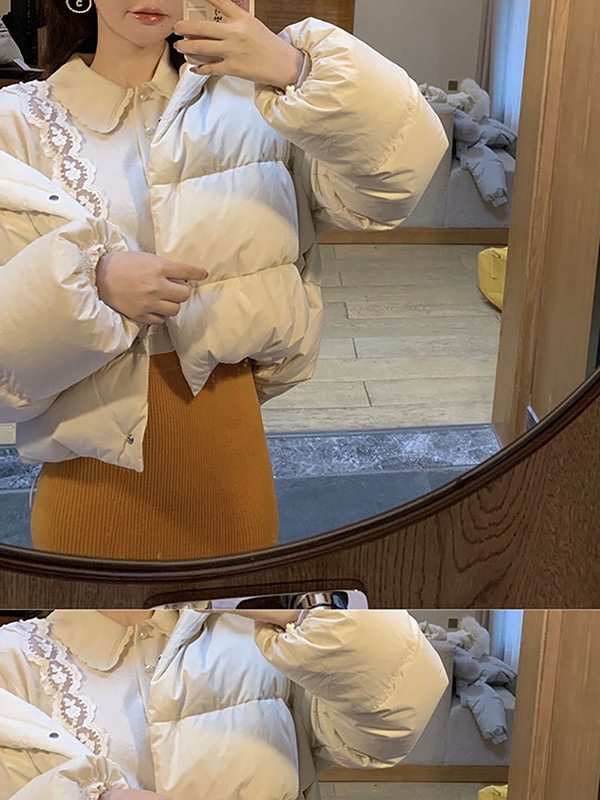 懂你的可可爱爱90白鸭绒保暖面包服新国标连帽短款羽绒服女款秋冬|undefined
