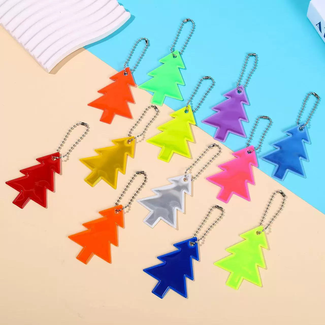 圣诞节圣诞树反光挂件背包挂饰钥匙扣圣诞老人礼品礼物高亮度发光