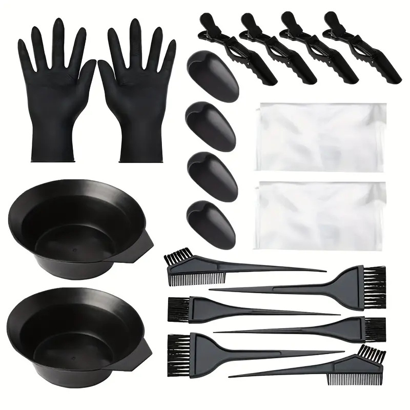跨境焗油染髮美發工具染髮碗染髮披肩染髮刷染髮梳染髮用品20件套
