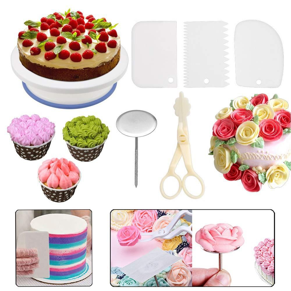 170 Pieces Set Cake Turntable Suit Butter Knife Decorating Nozzle DIY Baking Tool