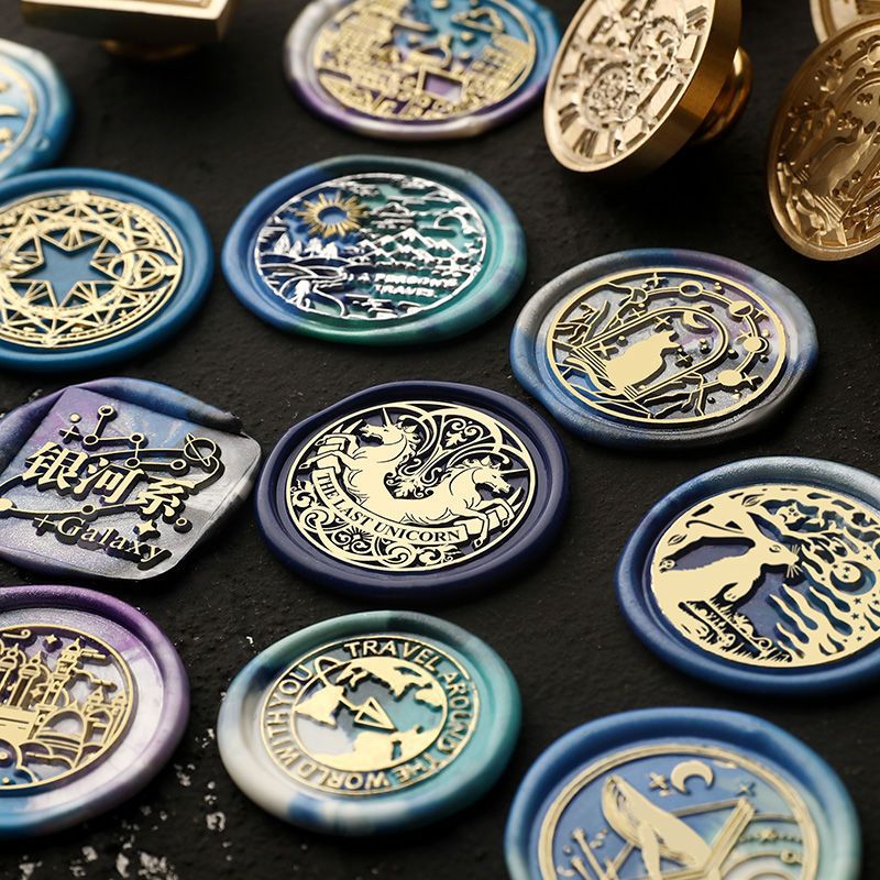 레트로 왁스 봉인 구리 머리 봉인 왁스 스탬프 봉투 봉인 봉인 왁스 왁스 핸드북 매직 조상 패턴