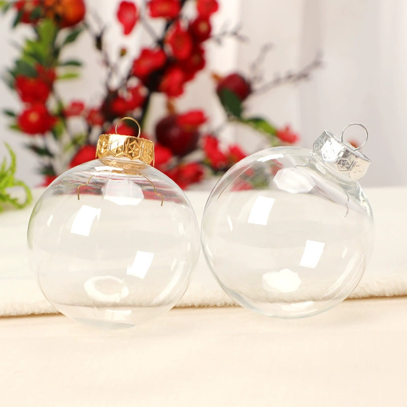 Прозрачный пластиковый шар Christmas bauble, полый refill-орнамент, 6–10 см, серебро/золото/цветные варианты