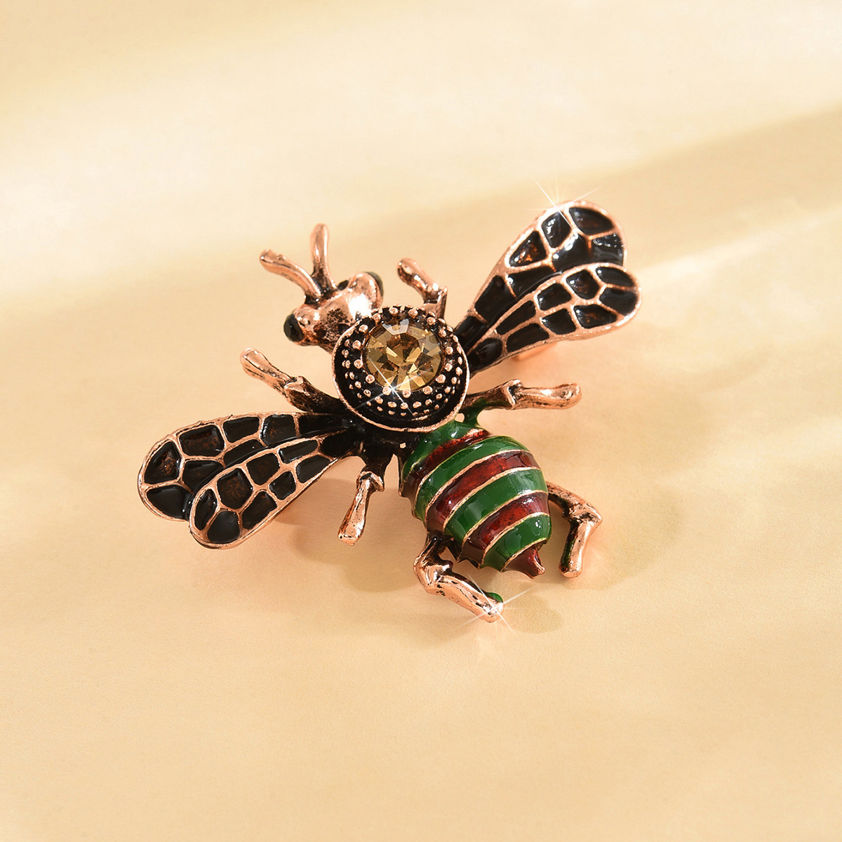 Cross-border nuevo esmalte simple diamante miel broche nicho femenino de alta sensación pin diy insectos accesorios de traje