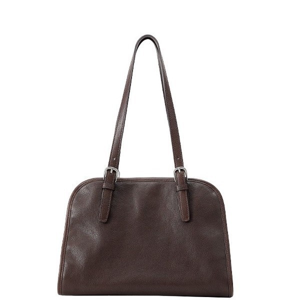 QiuZhen Yuanbao Bowling Bag Vegetable-Tanned Top Grain Cowhide Handbag & Crossbody Bag Retro Genuine Leather Large Capacity Commuter Bag For Women - Thumbnail 5