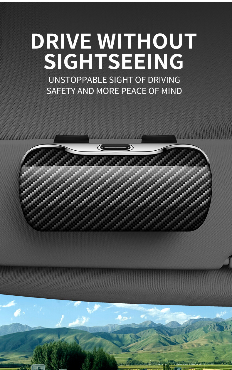 Car-Mounted Glasses Case, Sun Visor Sunglasses Clip, Car Interior Driver's Glasses Holder, Sunglasses Storage Box, Glasses Stand