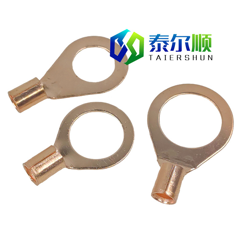 接线端子酸洗OT圆形冷压接线裸端头紫铜线耳线鼻OT6/10/16/25/35