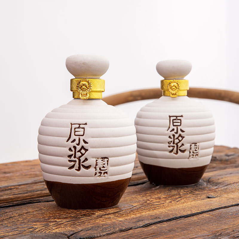 A5L原漿酒密封酒罈仿古空酒瓶一斤裝帶包裝窖藏白酒私藏手抓瓶 批