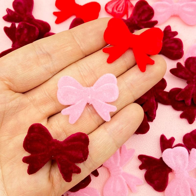 3 センチメートル穴あき植毛リボンジュエリーアクセサリー DIY イヤリング頭飾りアクセサリー携帯電話チェーンビーズアクセサリー材料|undefined