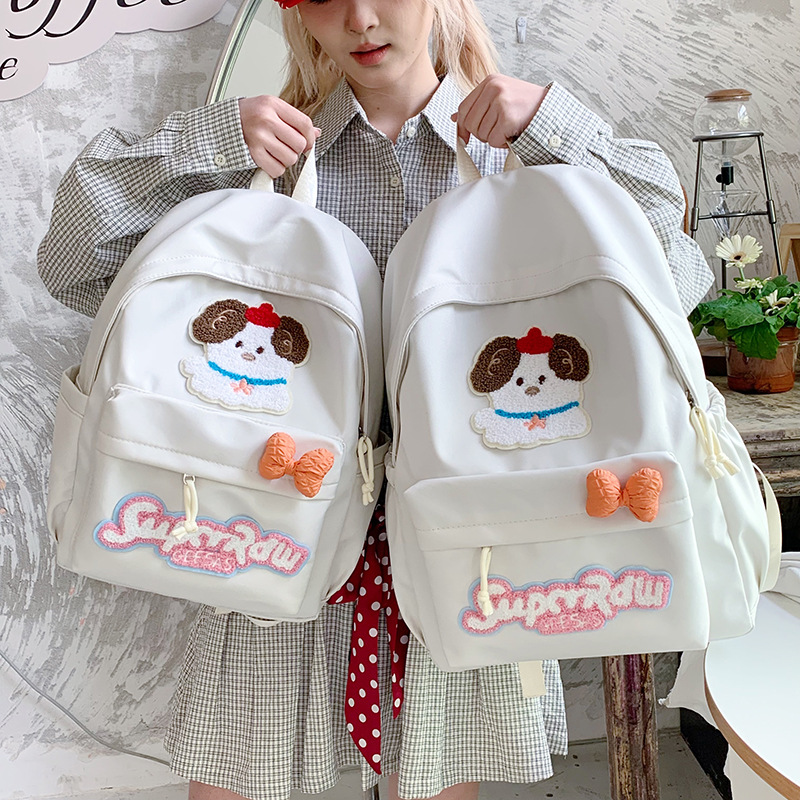 跨境韩版in小清新户外旅游双肩包大容量高颜值可爱卡通学生书包女