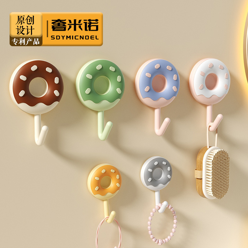 Donut hook large small size non-perforated seamless paste bathroom kitchen toilet hook door key clothes
