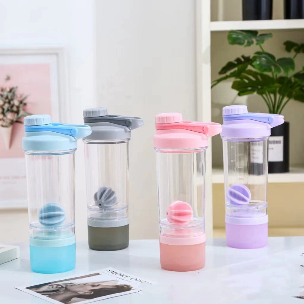 Двухслойная чашка для встряхивания с большой ручкой с мячом для пудры AS спортивная чашка для молочного коктейля на открытом воздухе 500 мл на складе можно установить