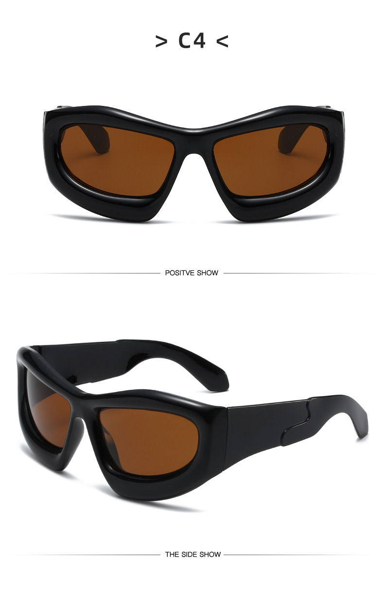 Y2K Exaggerated Solid Color Ac UV400 Protection Special-Shaped Mirror Full Frame Women's Sunglasses display picture 15