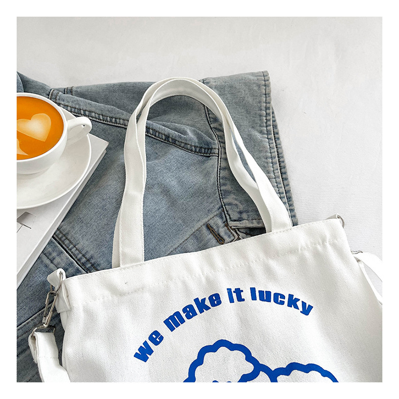 New fashionable and cute canvas bag, simple and large-capacity tote bag, casual and versatile single-shoulder crossbody bag, Douyin consignment undefined