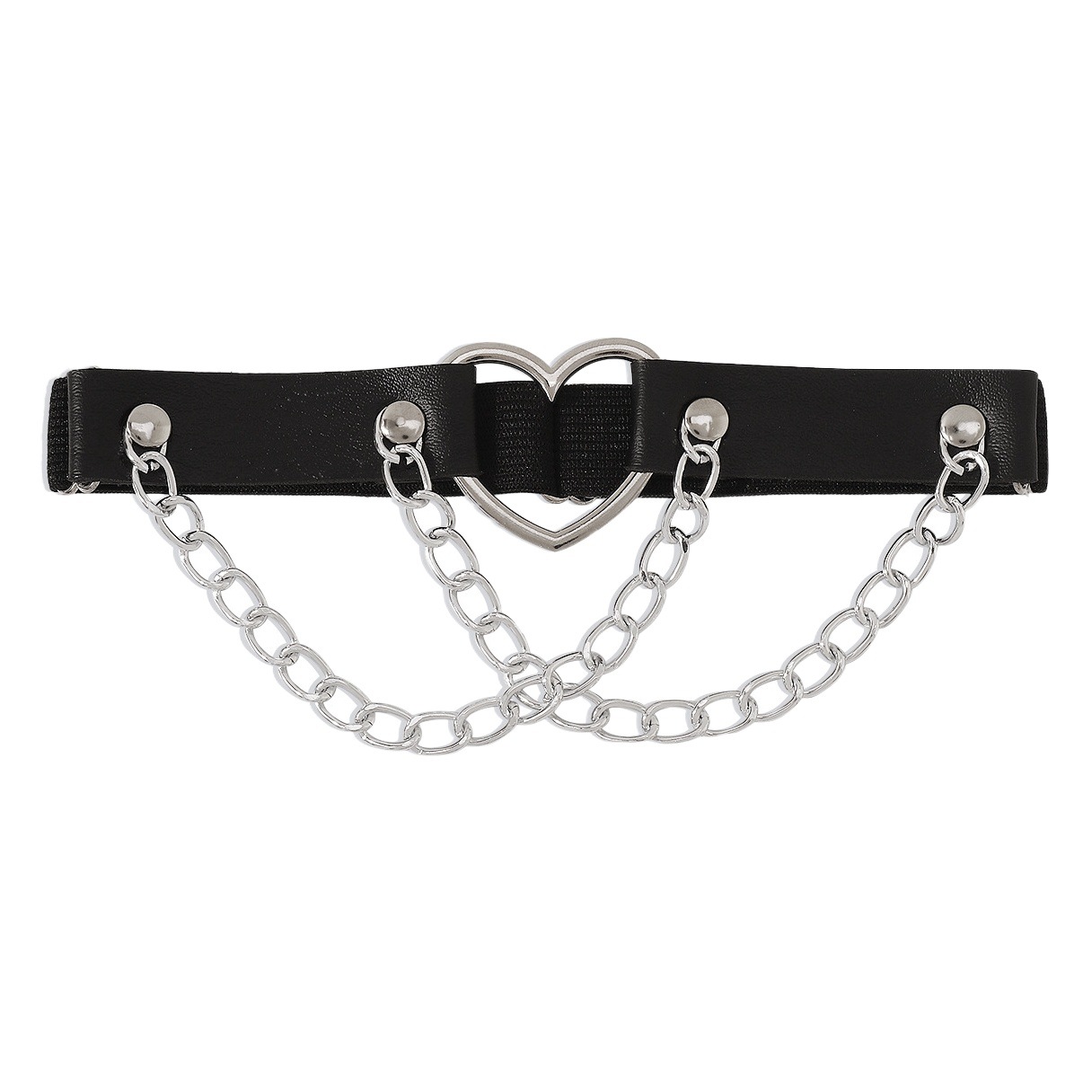 C0337 transfronterizo oscuro exagerado pierna anillo de cuero amor cadena remache geométrico estilo Harajuku cadena de la pierna tobillera para las mujeres